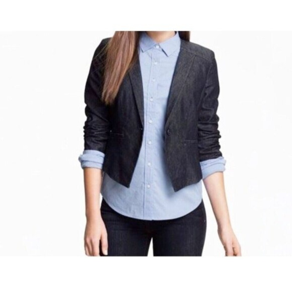HALOGEN‎ Women's M Charcoal Waterfall Jacket Blazer Career Retro Preppy Work Y2K